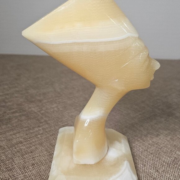 Nefertiti Onyx Stone Egyptian Queen Sculpture Shelf Decor - Picture 3 of 9